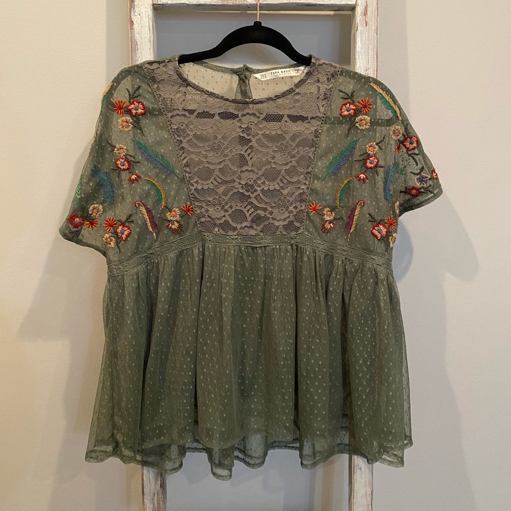 Green Zara Top